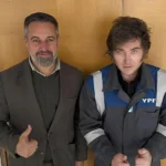 Javier Milei y Santiago Abascal durante su encuentro en Madrid.