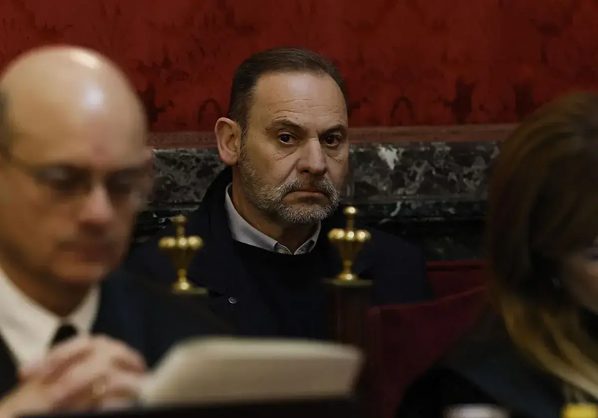 El exministro José Luis Ábalos el pasado 12 de febrero, en la vista preliminar en el Tribunal Supremo.