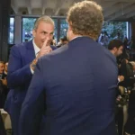 Javier Ortega Smith, junto a Iván Espinosa de los Monteros, en un acto público a finales de 2025.