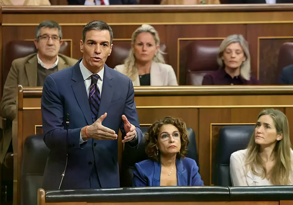 El presidente del Gobierno, Pedro Sánchez, durante una sesión parlamentaria.