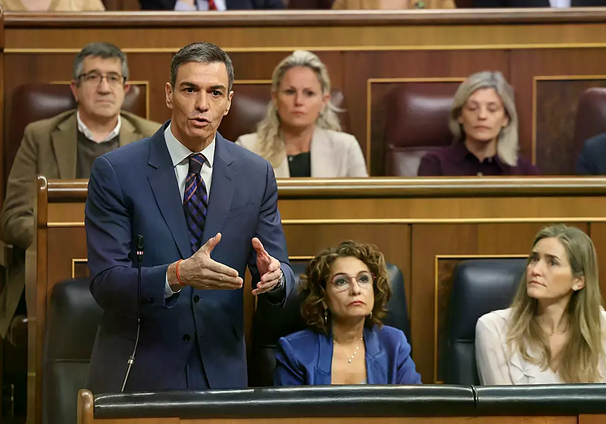 El presidente del Gobierno, Pedro Sánchez, durante una sesión parlamentaria.