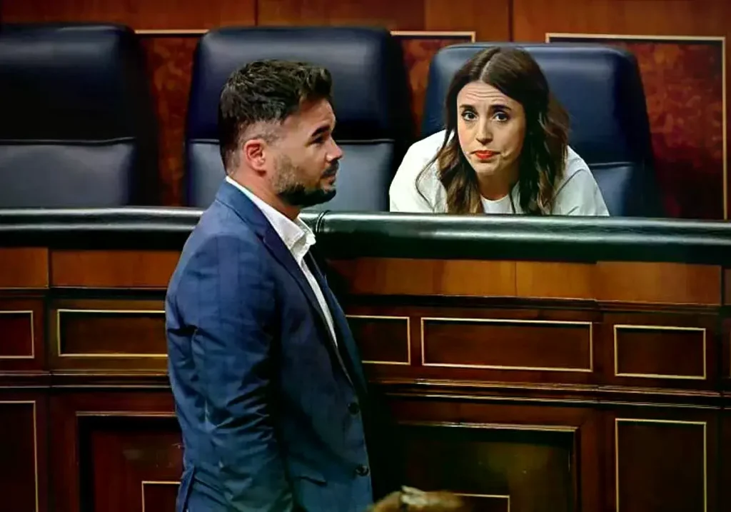 Gabriel Rufián e Irene Montero.