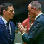 El canciller alemán Friedrich Merz y el presidente del Gobierno, Pedro Sánchez, en una reunión del Consejo Europeo en Brusela