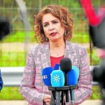 María Jesús Montero en una comparecencia ante la prensa.