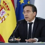 El ministro de Asuntos Exteriores, José Manuel Albares, en una rueda de prensa.