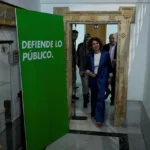 María Jesús Montero antes de una rueda de prensa en Sevilla