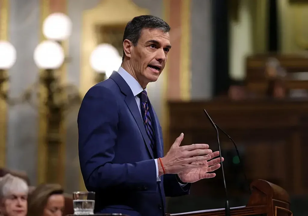 Pedro Sánchez durante su intervención en el Congreso de los Diputados.