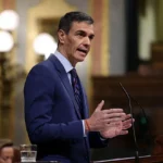 Pedro Sánchez durante su intervención en el Congreso de los Diputados.
