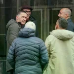 Arnaldo Otegi a la salida del Palacio de Justicia de Vitoria.