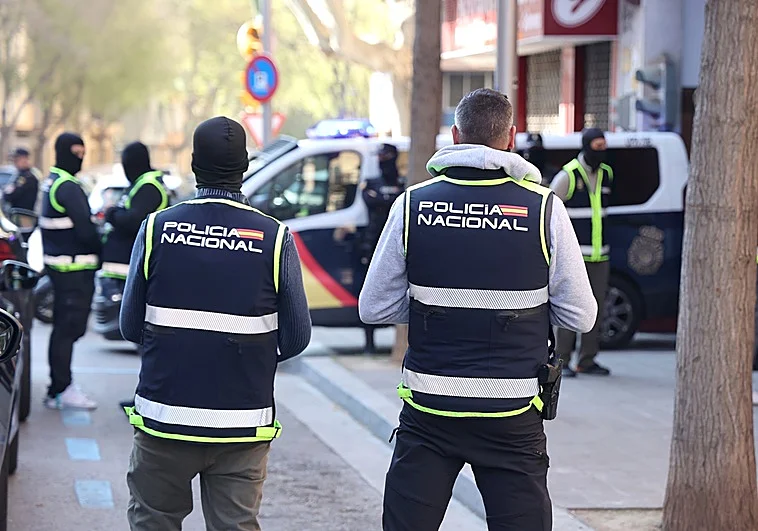 Agentes de la Policía Nacional durante el operativo antiterrorista de este miércoles en Palma Europa Press / LA VERDAD