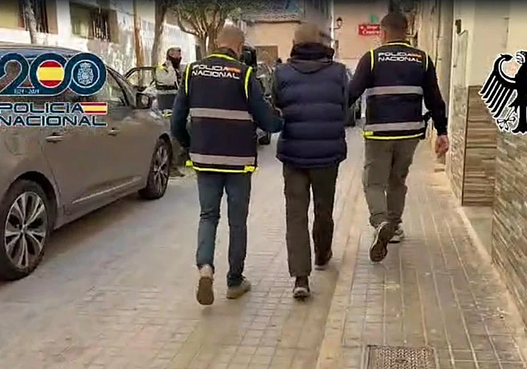 Imagen de la captura del sospechoso Policía Nacional