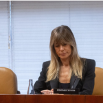 Begoña Gómez en su comparecencia en la Asamblea de Madrid Efe