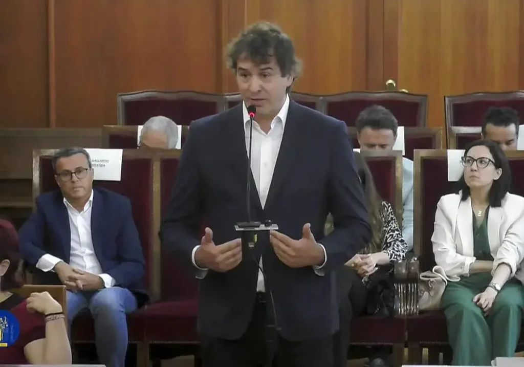 David Sánchez declarando en la Audiencia de Badajoz.