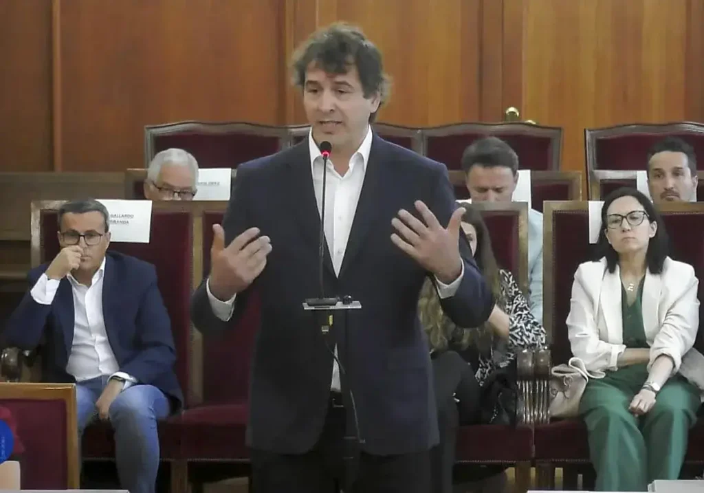 David Sánchez durante su declaración ante la Audiencia de Badajoz.