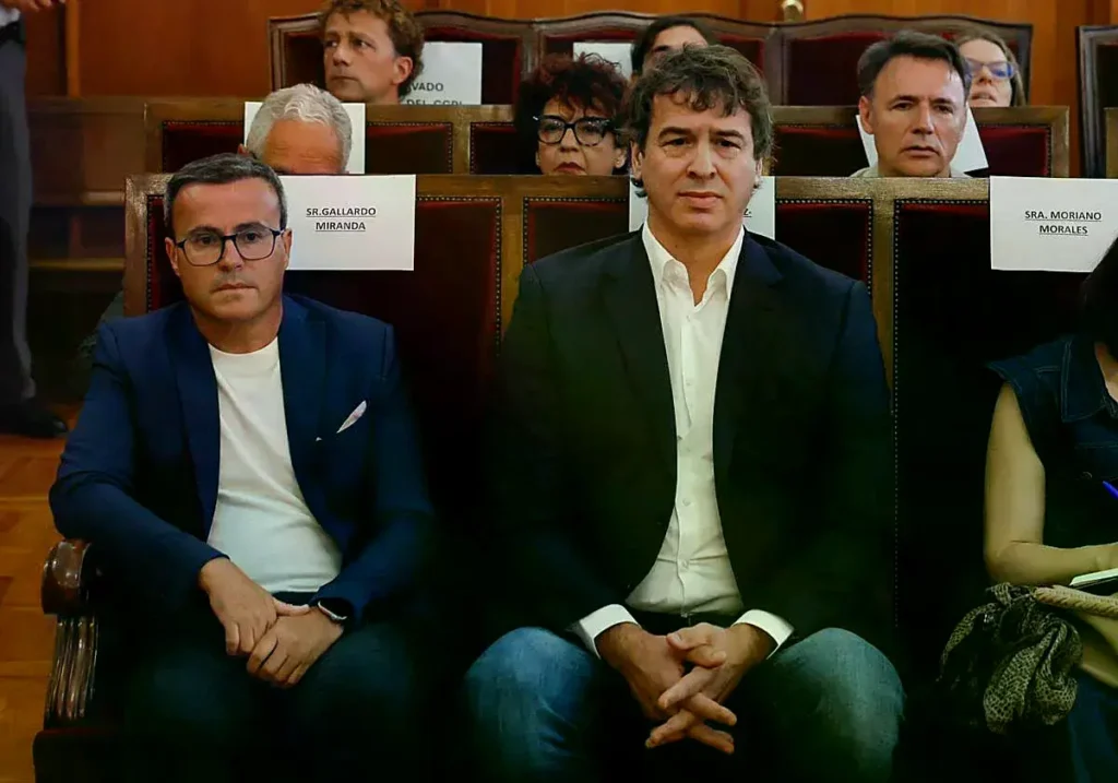 Miguel Ángel Gallardo y David Sánchez durante la última sesión del juicio.
