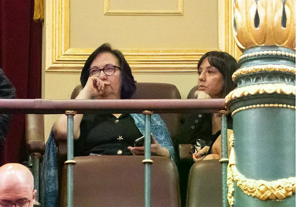 González, este lunes en la tribuna del Congreso durante el discurso del Papa. (Efe)
