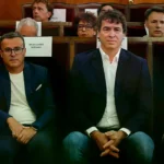 David Sánchez y Miguel Ángel Gallardo, durante un juicio. (Afp)