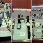 Algunas de las joyas encontradas en la caja fuerte.
