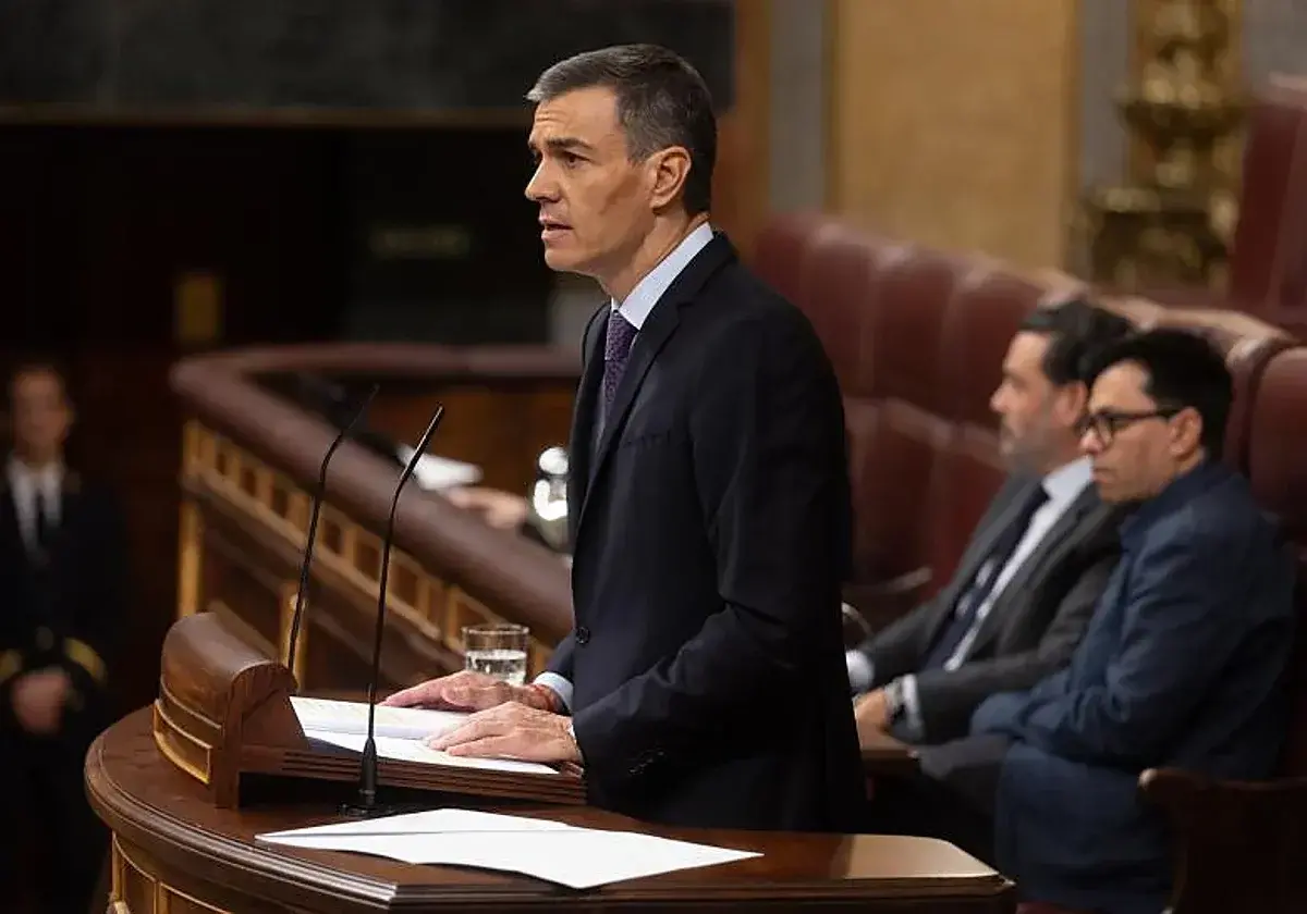 El presidente del Gobierno, Pedro Sánchez, durante el pleno en el que anunció el plan contra la corrupción.