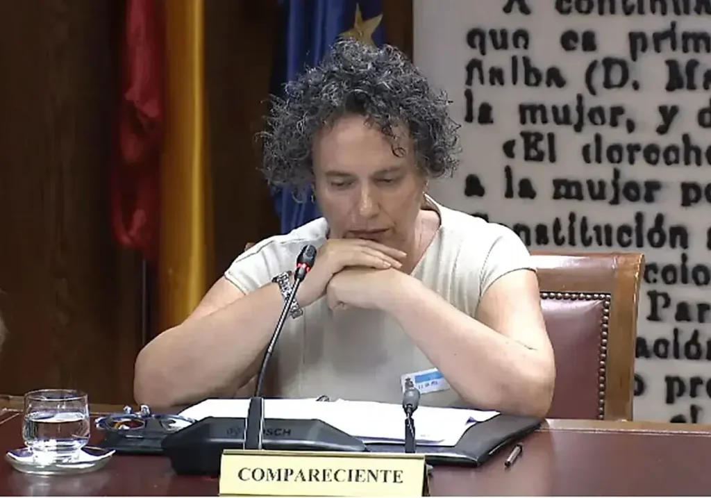 La secretaria de Zapatero, Gertrudis Alcázar, en la comisión de investigación del Senado.