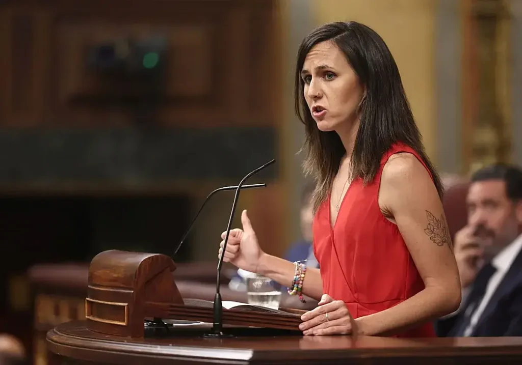 Ione Belarra, secretaria general de Podemos, en su comparecencia el pasado miércoles en la sesión de control del Gobierno.
