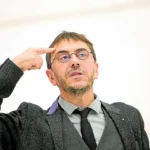 Juan Carlos Monedero en un acto de cierre de campaña en Zaragoza.