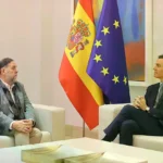 Pedro Sánchez y Oriol Junqueras, durante la reunión que mantuvieron en La Moncloa el pasado mes de enero.
