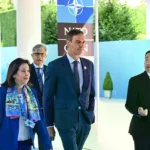 Sánchez llega al Complejo Presidencial de Beştepe, en Ankara, para la cumbre de la OTAN.