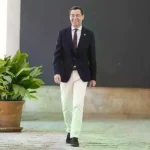 Juanma Moreno, este jueves poco antes de anunciar la composición de su nuevo gobierno.