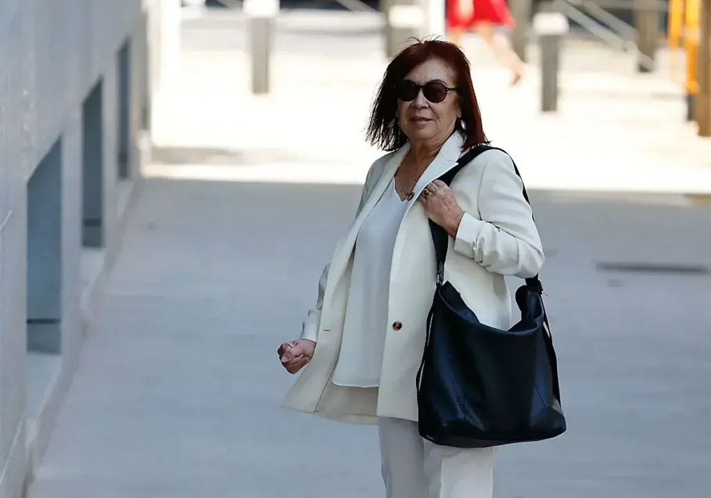 Cristina Narbona a su llegada este miércoles a declarar en la Audiencia Nacional.