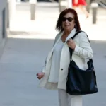 Cristina Narbona a su llegada este miércoles a declarar en la Audiencia Nacional.