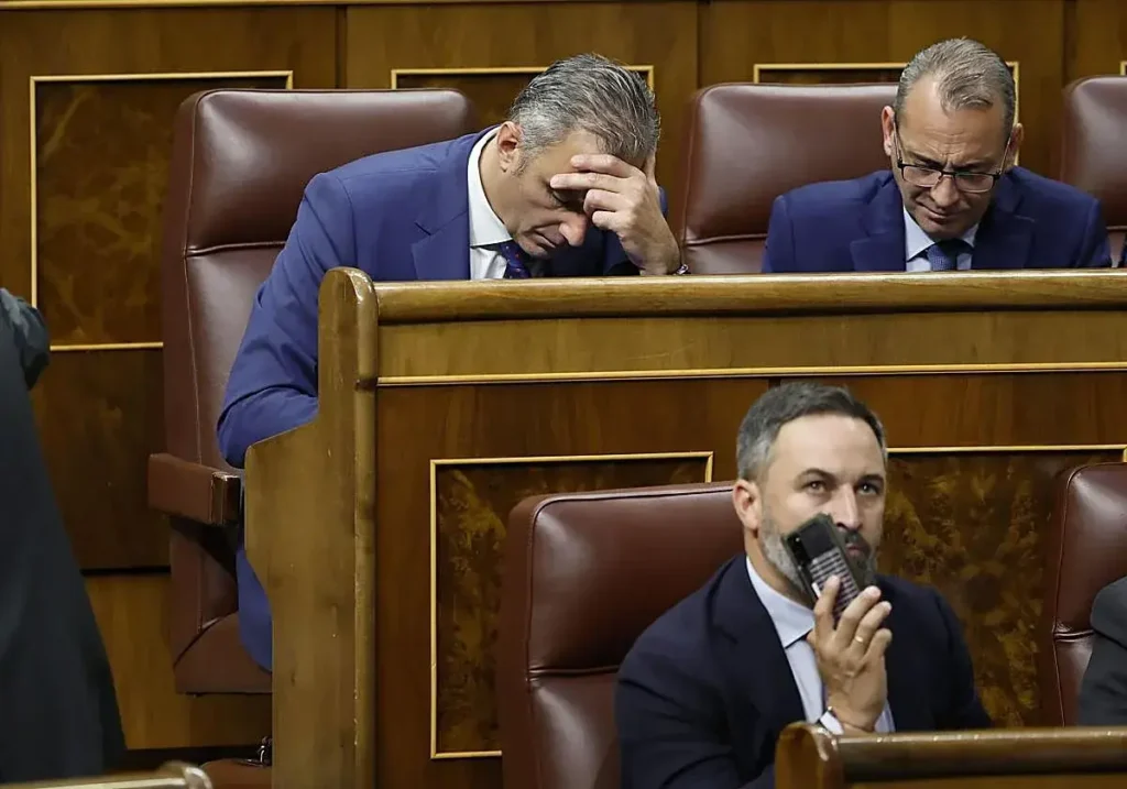 Javier Ortega Smith y Santiago Abascal en el Congreso, en una foto de archivo.