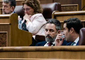 Santiago Abascal durante un Pleno en el Congreso.