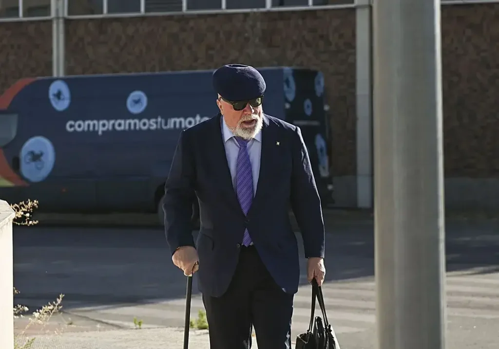 El excomisario Villarejo a su llegada este lunes a la Audiencia Nacional.